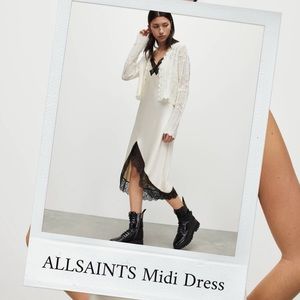 All Sainta Praia Lace Trim Midi Slip Dress